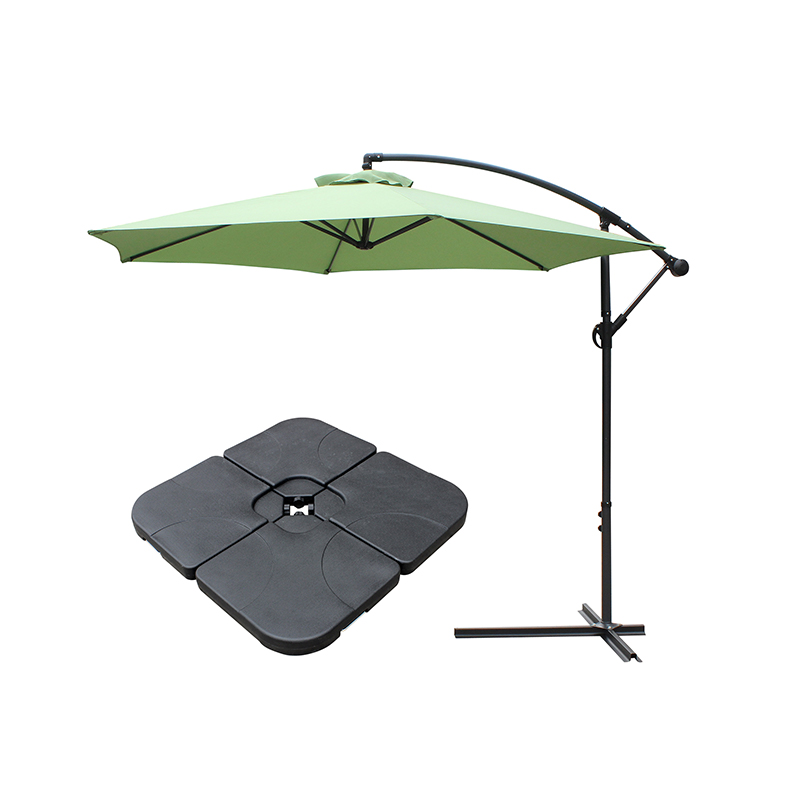 Patio Luaran 10 'Gantung Umbrella Sun Shade W/T Base Cross