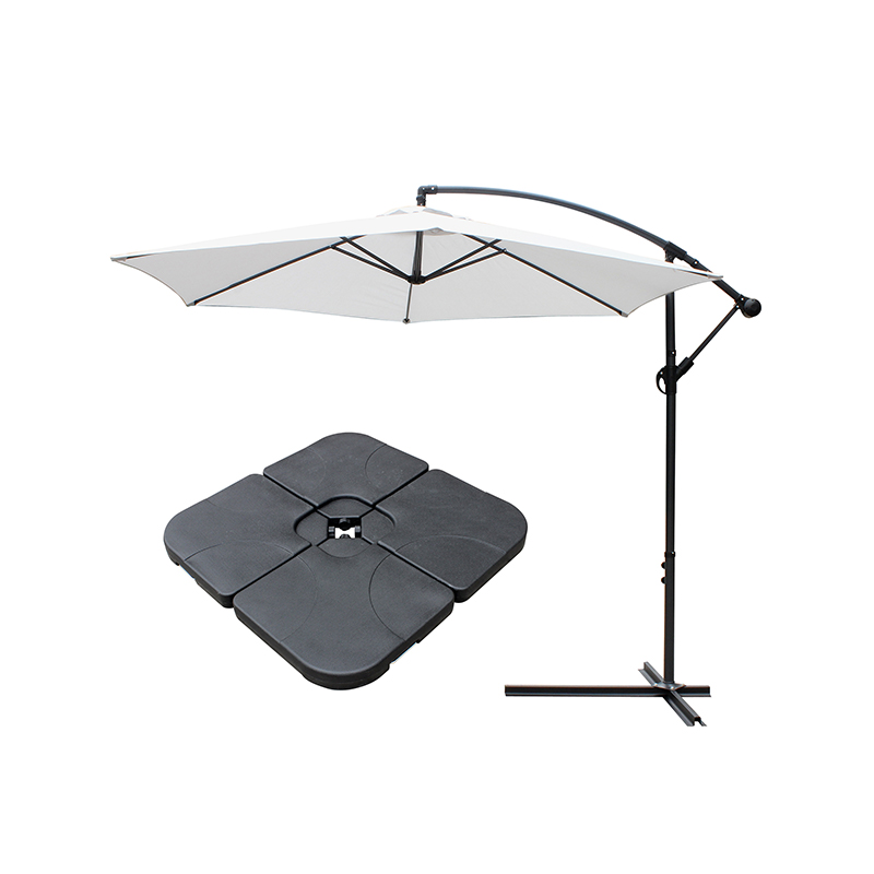 Patio Luaran 10 'Gantung Umbrella Sun Shade W/T Base Cross